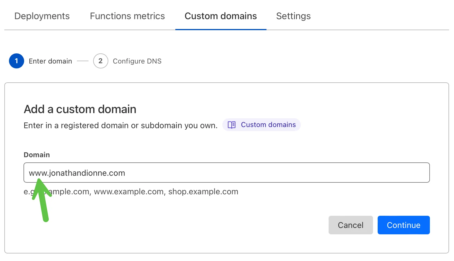 Custom domain - Cloudflare Dashboard